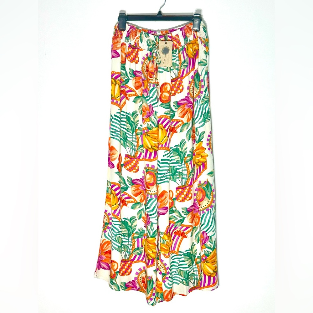 Label of Love Anthropologie Isla Floral Wide Leg Pants